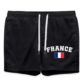 Die französische Fußballnationalmannschaft - Badeshorts - Schwarz - Vorne - AI Model Male 185 light (185cm)