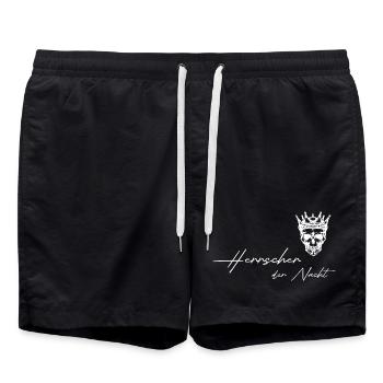 Herrscher_der_Nacht - Badeshorts - Schwarz - Vorne - AI Model Male 185 light (185cm)