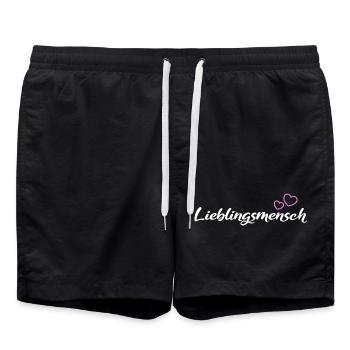 Lieblingsmensch - Badeshorts - Schwarz - Vorne - AI Model Male 185 light (185cm)