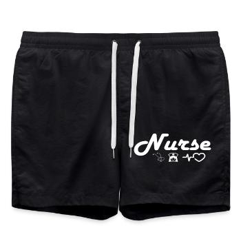 Nurse_White - Short de bain - noir - Devant - AI Model Male 185 light (185cm)