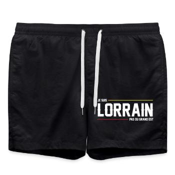 Je Suis Lorrain Pas Du Grand Est T-Shirt Cadeau... - Short de bain - noir - Devant - AI Model Male 185 light (185cm)