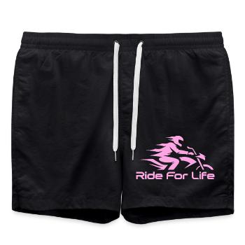 Motorrad Rose Fahrt fürs Leben - Badeshorts - Schwarz - Vorne - AI Model Male 185 light (185cm)