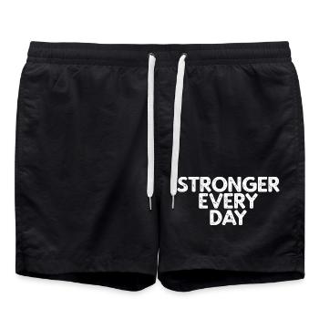 Stronger Every Day - Badeshorts - Schwarz - Vorne - AI Model Male 185 light (185cm)