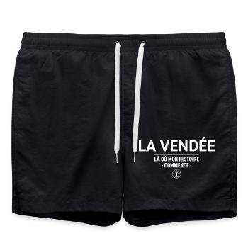 La Vendee La Ou Mon Histoire Commence T-Shirt C... - Short de bain - noir - Devant - AI Model Male 185 light (185cm)