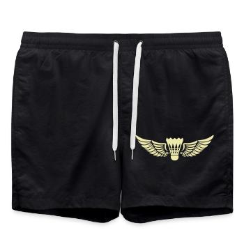 Wing Badminton Emblem - Swim Trunks - black - Front - AI Model Male 185 light (185cm)