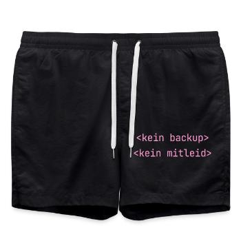 Kein Backup Kein Mitleid IT-Berater Admin - Badeshorts - Schwarz - Vorne - AI Model Male 185 light (185cm)