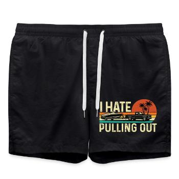 Ich hasse es, Bootsanhänger-Humor hervorzuholen - Badeshorts - Schwarz - Vorne - AI Model Male 185 light (185cm)