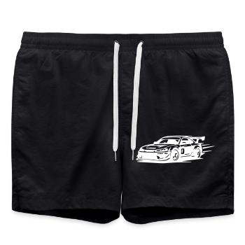 Car Racing Car - Swim Trunks - black - Front - AI Model Male 185 light (185cm)