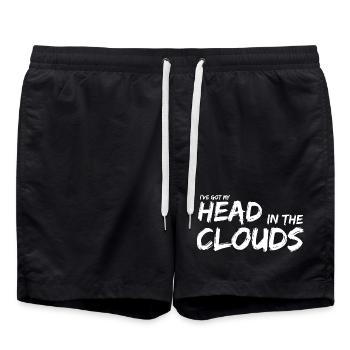 Head in the Clouds White par les rêveurs éveillés - Short de bain - noir - Devant - AI Model Male 185 light (185cm)