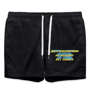 Am_I_surrounded - Swim Trunks - black - Front - AI Model Male 185 light (185cm)