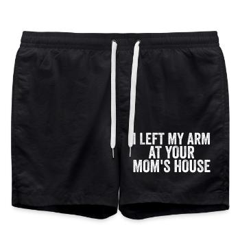 Ich habe meinen Arm bei deiner Mutter gelassen (Lu - Badeshorts - Schwarz - Vorne - AI Model Male 185 light (185cm)