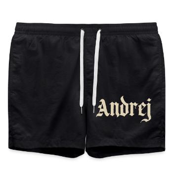 Lettrage d’Andrej Gothischer - Short de bain - noir - Devant - AI Model Male 185 light (185cm)