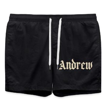 Impression du nom Andrew Gothic - Short de bain - noir - Devant - AI Model Male 185 light (185cm)