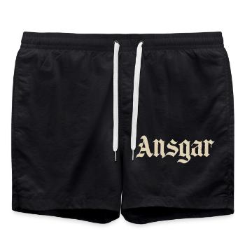 Conception des polices gothiques d’Ansgar - Short de bain - noir - Devant - AI Model Male 185 light (185cm)