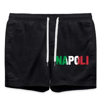 Napoli Neapel Italien - Badeshorts - Schwarz - Vorne - AI Model Male 185 light (185cm)