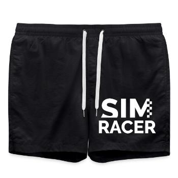Sim racer passionné par la course de gamers - Short de bain - noir - Devant - AI Model Male 185 light (185cm)