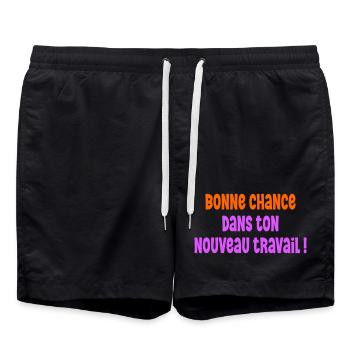 Bonne Chance Travail - Short de bain - noir - Devant - AI Model Male 185 light (185cm)
