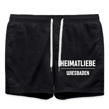 Heimatliebe Wiesbaden - Badeshorts - Schwarz - Vorne - AI Model Male 185 light (185cm)
