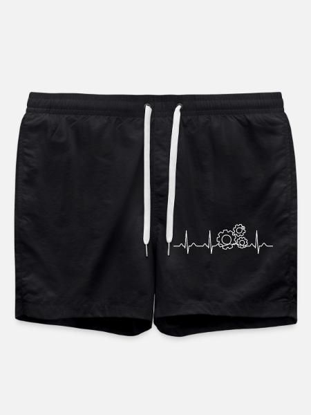 Engineer Heartbeat Engineering Gift - Swim Trunks - black