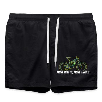 Plus de Watts Plus de Sentiers Chemise E-Bike - Short de bain - noir - Devant - AI Model Male 185 light (185cm)