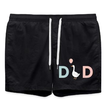 Dad Ente Ballon - Badeshorts - Schwarz - Vorne - AI Model Male 185 light (185cm)