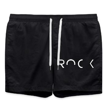 Rockmusik-Kultur-Gitarrenlegende - Badeshorts - Schwarz - Vorne - AI Model Male 185 light (185cm)