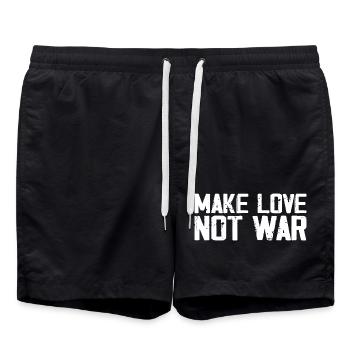 Make Love Not War | Citation Paix Vintage Grunge - Short de bain - noir - Devant - AI Model Male 185 light (185cm)