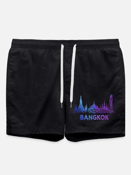 Bangkok Skyline - Badeshorts - Schwarz