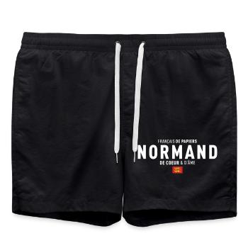 Francais De Papiers Normand De Coeur Dame T-Shi... - Short de bain - noir - Devant - AI Model Male 185 light (185cm)