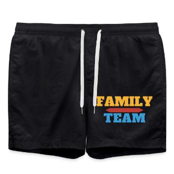 Family Team - Matching Familie - Swim Trunks - black - Front - AI Model Male 185 light (185cm)