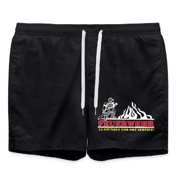 Feuerwehr 24 Stunden Vor Ort - Badeshorts - Schwarz - Vorne - AI Model Male 185 light (185cm)