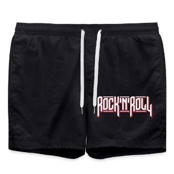 Rock'N'Roll Custom Typography Logo - Swim Trunks - black - Front - AI Model Male 185 light (185cm)