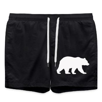 Bär Silhouette - Badeshorts - Schwarz - Vorne - AI Model Male 185 light (185cm)