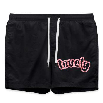 Wunderschönes Neon-Logo - Badeshorts - Schwarz - Vorne - AI Model Male 185 light (185cm)