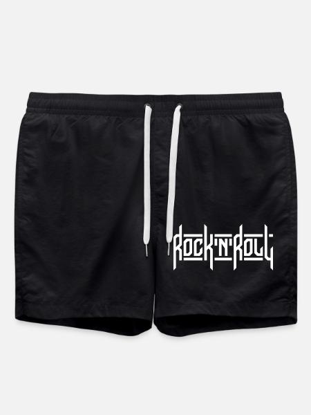 Rock'N'Roll Custom Typography Logo - Swim Trunks - black