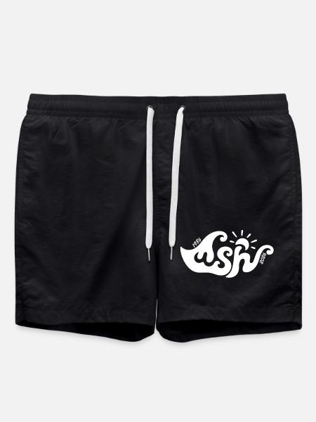 White Wave Retro Windsurfing Harlows - Swim Trunks - black