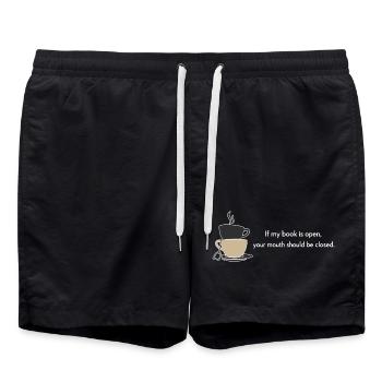 Si mon livre est ouvert, ta bouche devrait être fermée - Short de bain - noir - Devant - AI Model Male 185 light (185cm)