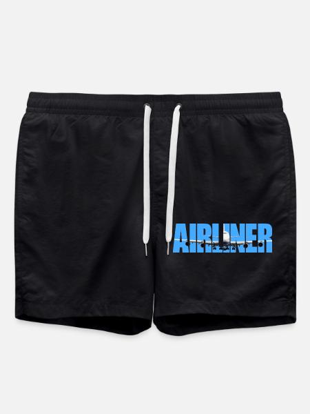 Airliner Jumbo Jet - Swim Trunks - black