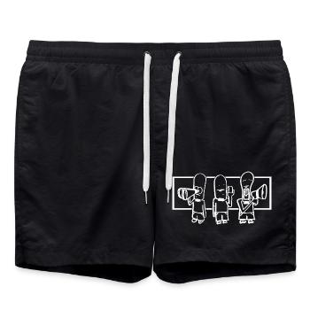 Doodle Voices with Megaphone - Swim Trunks - black - Front - AI Model Male 185 light (185cm)