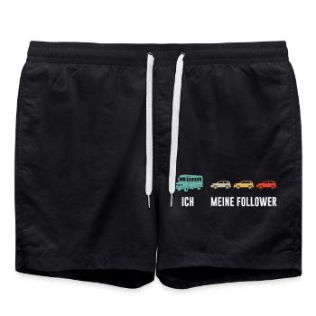 Busfahrer Und Meine Follower - Badeshorts - Schwarz - Vorne - AI Model Male 185 light (185cm)