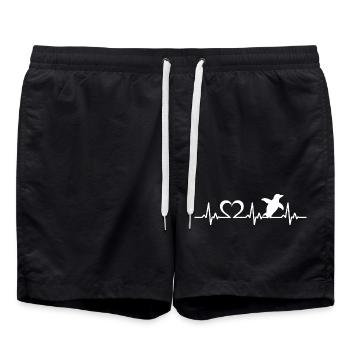 Battement de cœur du Pingouin - Short de bain - noir - Devant - AI Model Male 185 light (185cm)