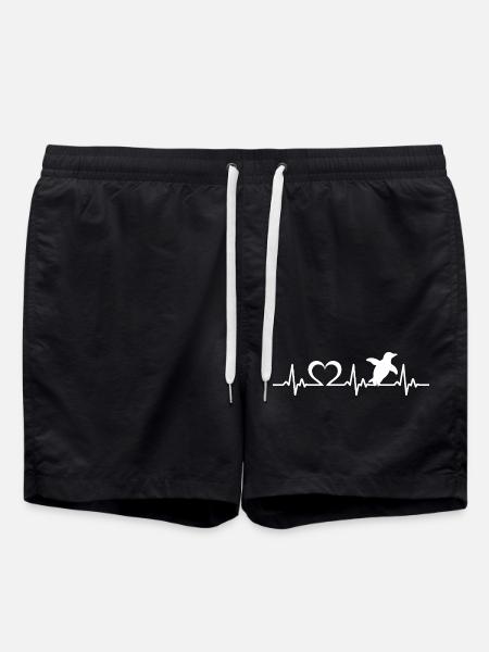 Pinguin Herzschlag - Badeshorts - Schwarz