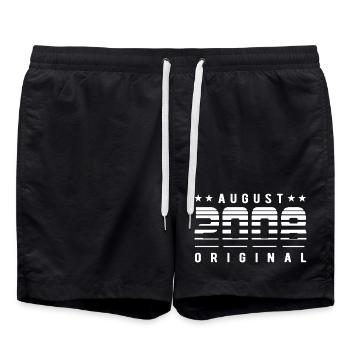 Original Limited Edition August 2008 Geburtstag - Badeshorts - Schwarz - Vorne - AI Model Male 185 light (185cm)