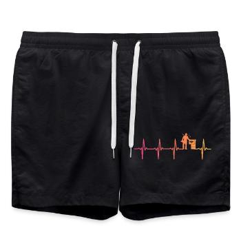 Imker Sonnenuntergang Herzschlag-Imkerei - Badeshorts - Schwarz - Vorne - AI Model Male 185 light (185cm)