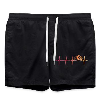 billard à 8 boules Sunset battement de coeur - Short de bain - noir - Devant - AI Model Male 185 light (185cm)