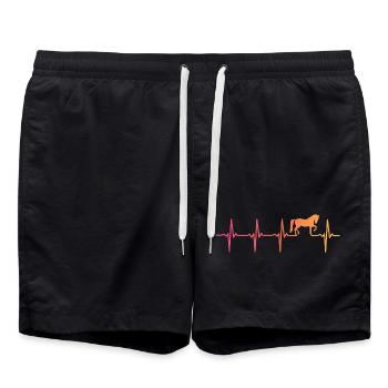 Sunset Horse Heartbeat Horses - Swim Trunks - black - Front - AI Model Male 185 light (185cm)