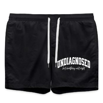 Undiagnosed but something ain't right - Swim Trunks - black - Front - AI Model Male 185 light (185cm)