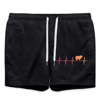 Schaf Sonnenuntergang Herzschlag Geschenk Schaf - Badeshorts - Schwarz - Vorne - AI Model Male 185 light (185cm)