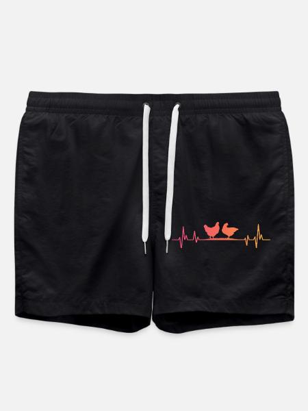 Hen Sunset Heartbeat Hens - Swim Trunks - black
