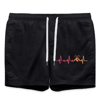 Schweißer Sunset Heartbeats Schweißen - Badeshorts - Schwarz - Vorne - AI Model Male 185 light (185cm)